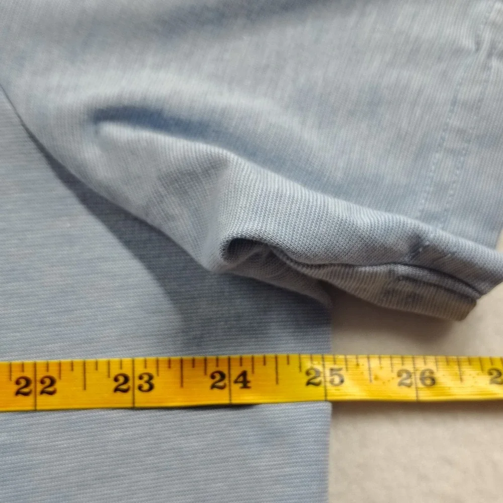 Travis Mathew Mens XXL Light Blue Micro Stripe‎ Pima Cotton Blend Polo Shirt